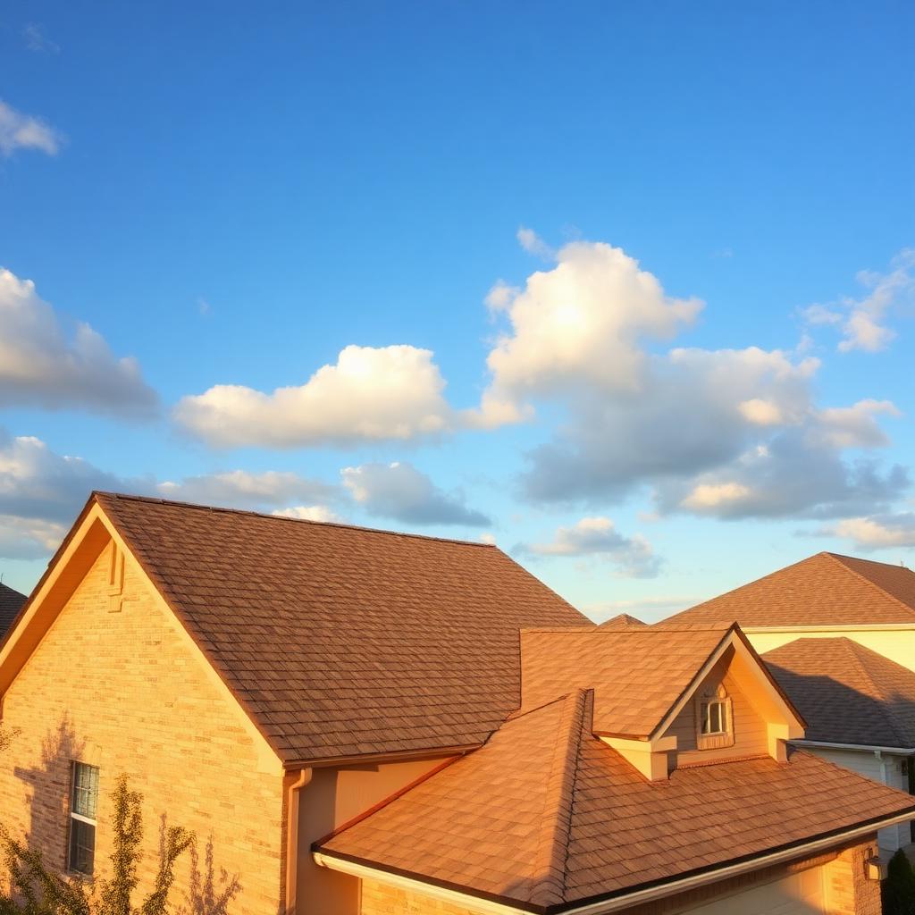 Suburban home with a well-maintained roof